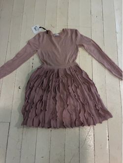 RED Valentino Mauve Pink Long-Sleeve Knit Mini Dress