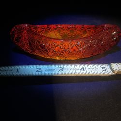 Vintage Daisy And Stars Pattern Amberina Canoe