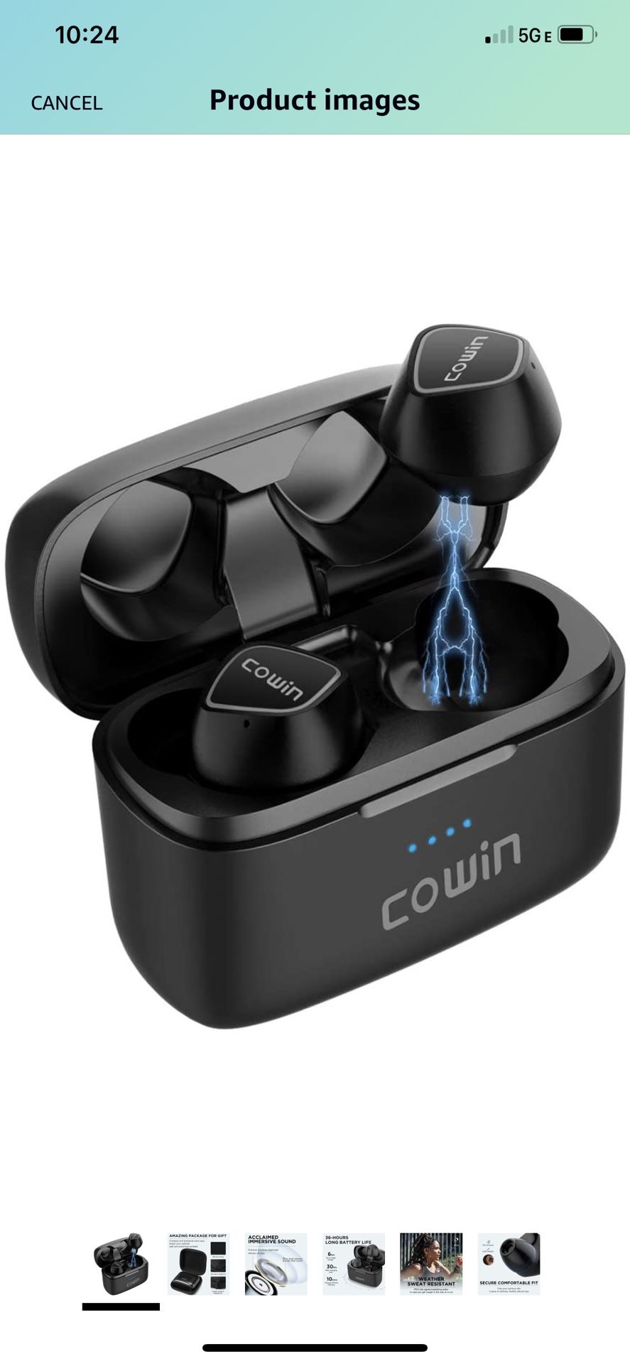 COWIN KY02 Sports Earbuds Wireless Earbuds Bluetooth Headphones True Wireless Earbuds with Microphone Bluetooth Earbuds 5.0 Immersive Sound Stereo Cal