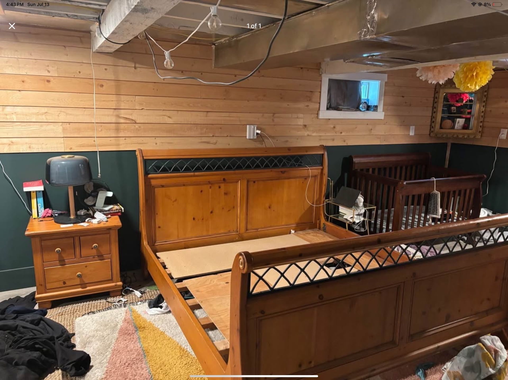 Solid wood King sized bed frame from Brownwood furniture