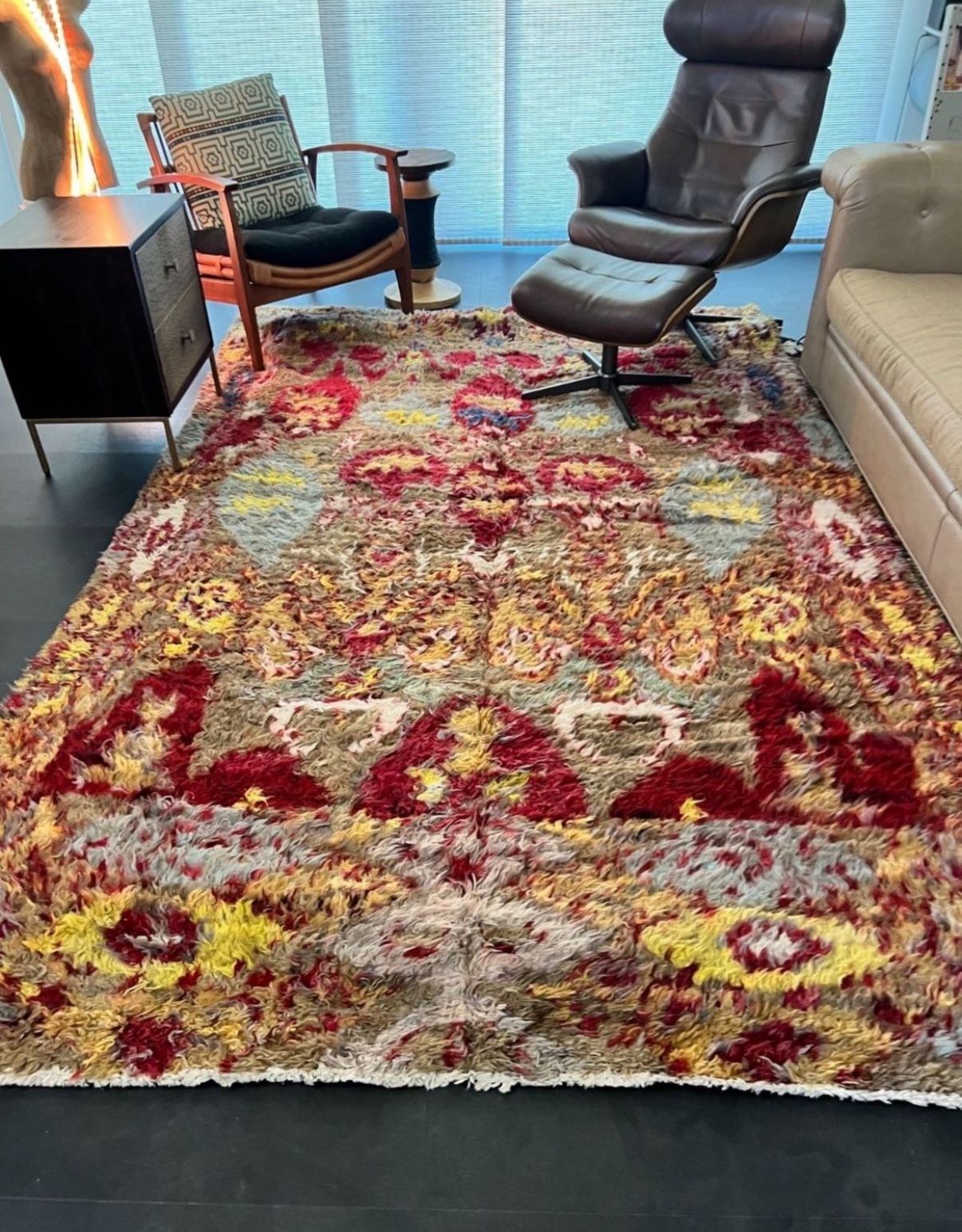 Red Hand-knotted Genuine Persian Rug 6.5' x10' Moroccan style