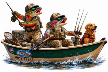 4.5” Rainbow Trout Guide Fish Boat Sticker Fly fishing Decal tackle box Kayak