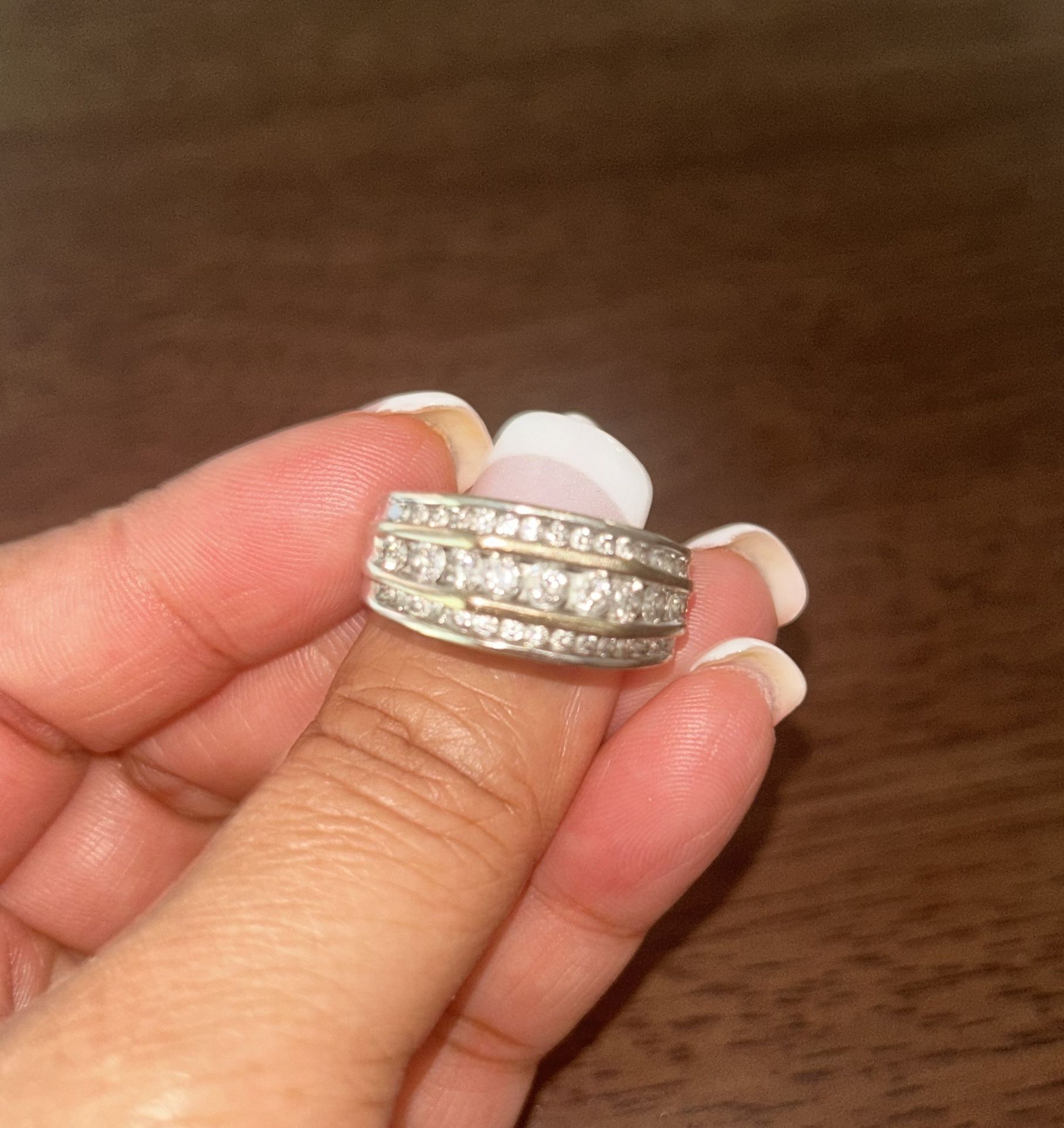 Mens’ White Gold 1-1/2 ct Diamond Wedding Ring w/Lifetime Warranty