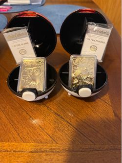 1999 Burger King 23K Gold Plated Pokemon Cards Pikachu & Poliwhirl