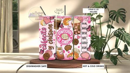Pan Dulce Cafecito Y Chisme 20 oz Stainless Steel Tumbler (READ DESCRIPTION)