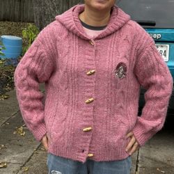 Pink Wool Cardigan 