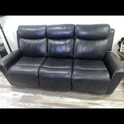 Black leather couch
