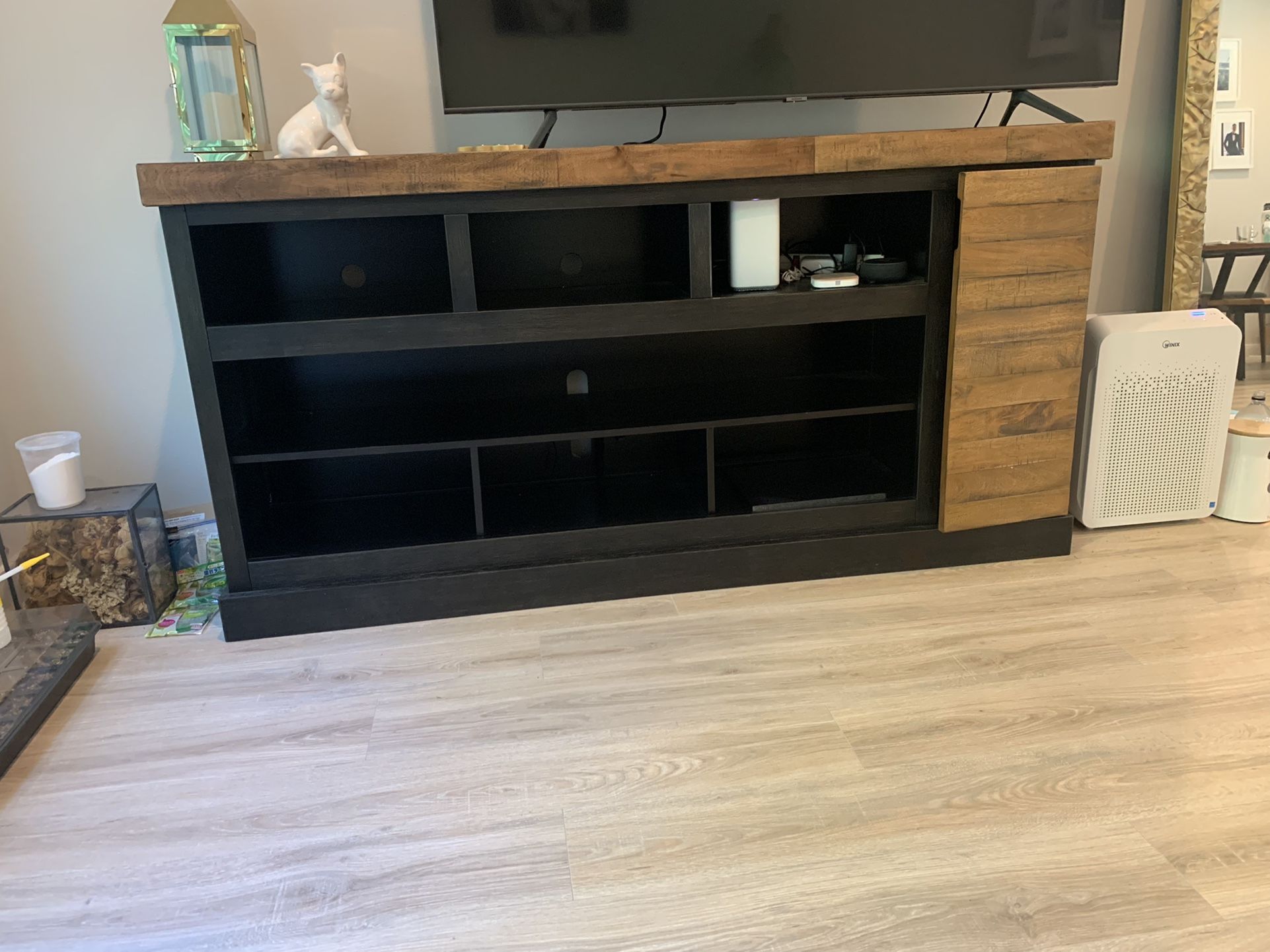 Ashley Tv Stand Brown Black