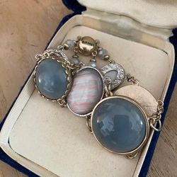 Pulsera Stainless Piedras Ázul  Joyería Antigua 