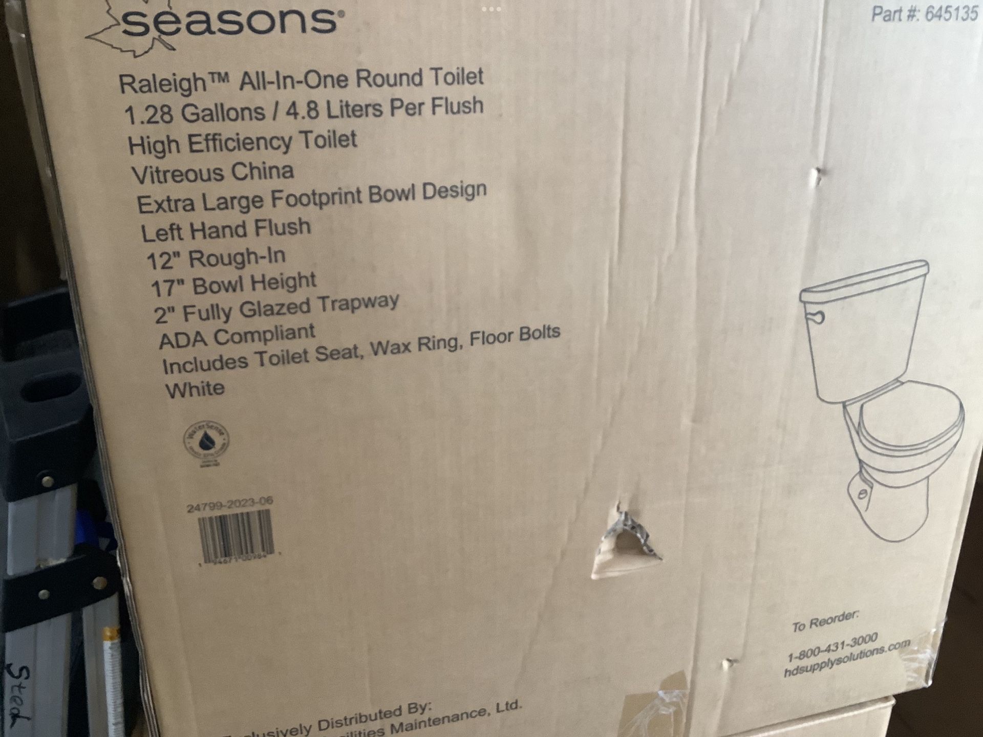 Seasons ADA compliant , 17 bowl height, extra large foot print bowl design all in one toilet set.
