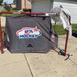 Hockey Goal W/new net, backstop, & Shooter Tutor