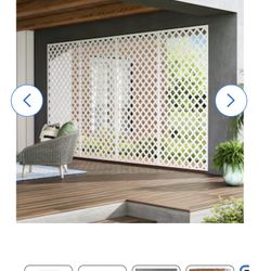 Fence Cover 4ft X 8ft White Vinyl Traditional Lattice (10 Available)