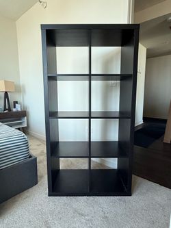 $30 - Black Six-Cubby Bookshelf - 15.5” x 58” x 30”