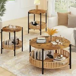 3 Pieces Coffee Table Set for Living Room