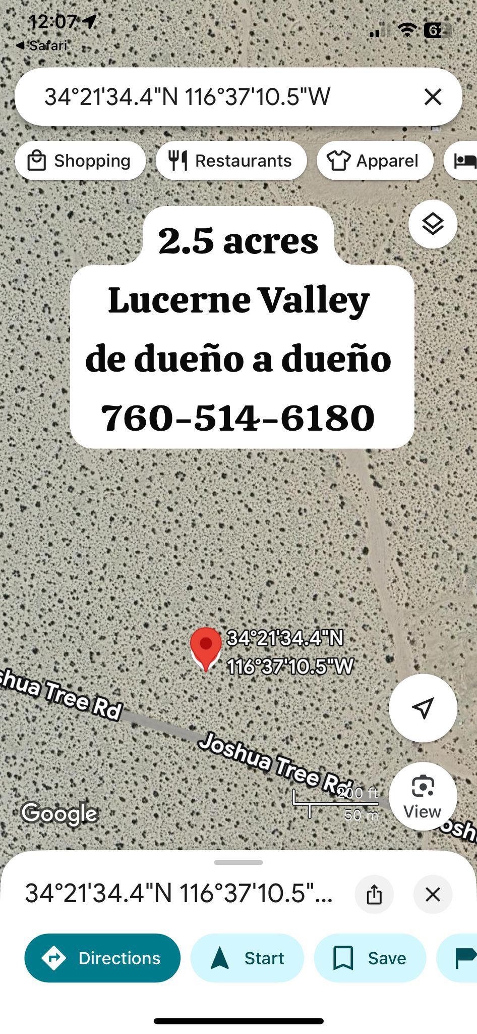 2.5 Acres En Lucerne Valley De Venta Dueño A Dueño