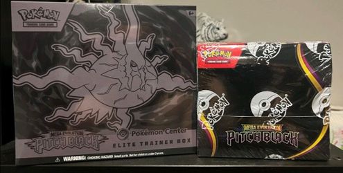 Pitch black booster box and ETB elite trainer box NEW SEALED LOT