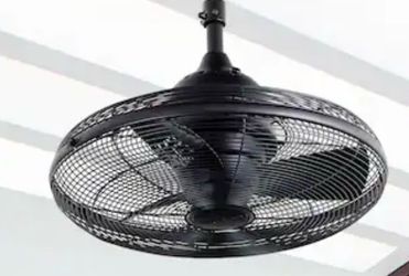 Harbor Breeze Valdosta 20-in Black Uncovered Outdoor Cage Ceiling Fan Without Light and Remote Control Included