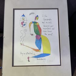 Vintage  Art  print titled "Geographer" by Brian Andreas, part of his "StoryPeople" collection