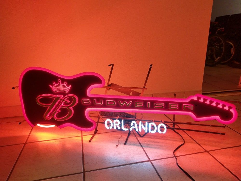 Budweiser neon guitar light