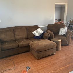 Couch, Ottoman, Oversized Chair