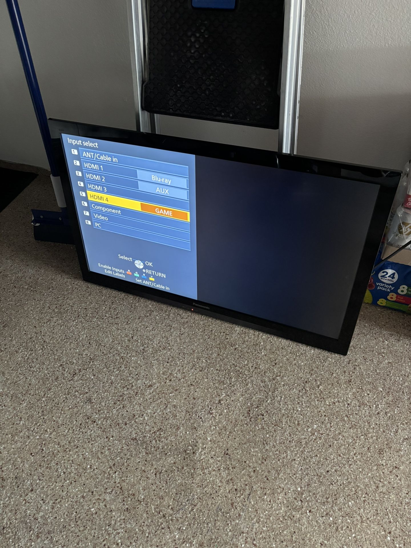 32” Panasonic TV With Hanging Mount