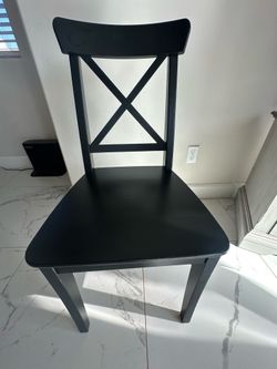 Chair black farmhouse by ikea set 4