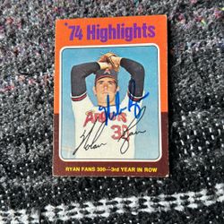 Ryan Fans Signed Baseball Card