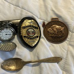 Geneva Quartz Pocket Watch TX Centennial spoon Big Cedar Golf medal