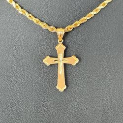 Jewelry 10k solid yellow gold pendant Cross charm 1.5 grams CROSS ONLY