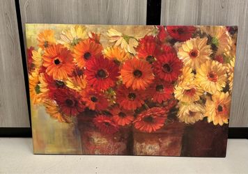 Large Floral Canvas Wall Art Print