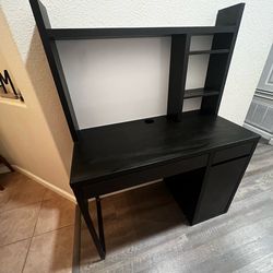 IKEA MICKE Desk + Add-On Unit (Black-Brown) – Great Condition
