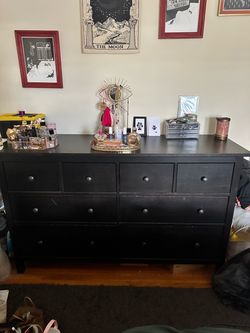 Black IKEA HEMNES 8-Drawer Dresser