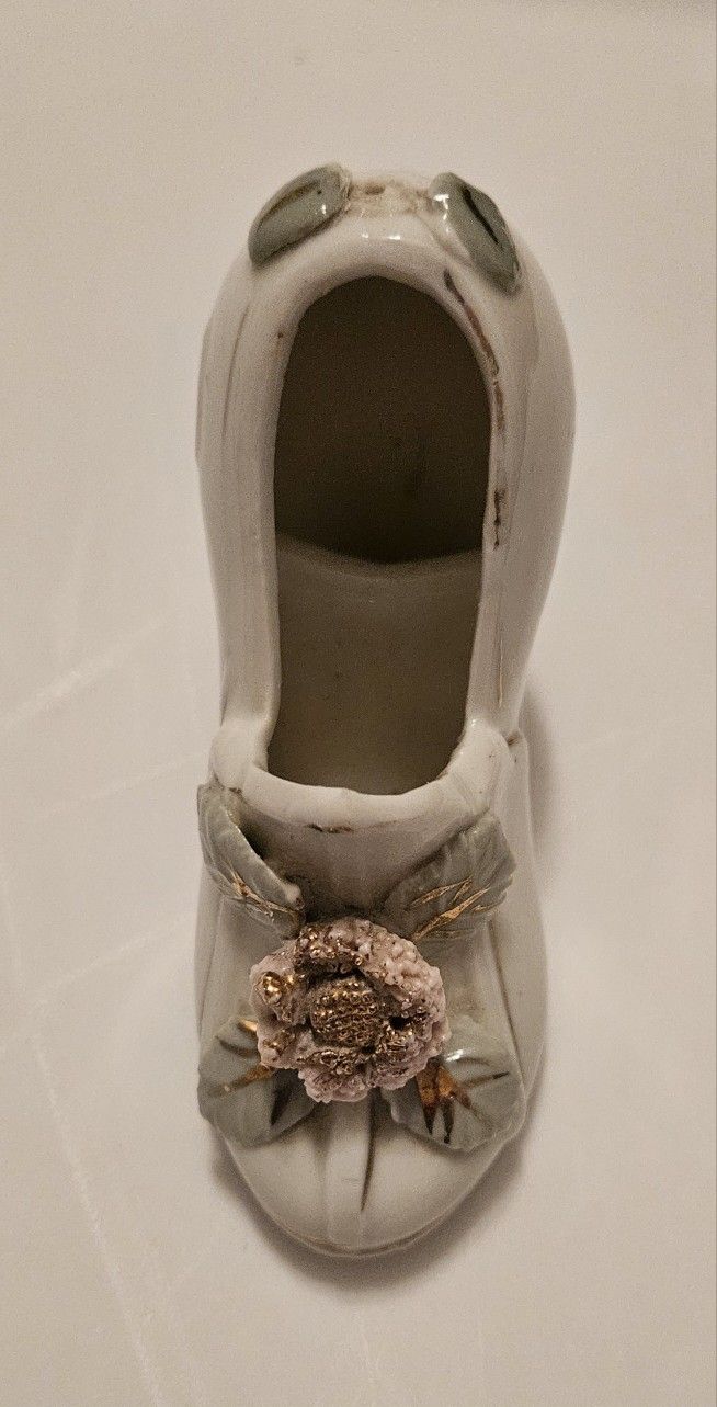 1950's Vintage White Porcelain Shoe Figurine
