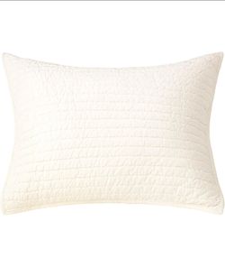 Bed Pillow Sham Royal Cotton Velvet Pic-Stitch Standard Pillow Sham - 20'' x 26'', Ivory, 1 Piece