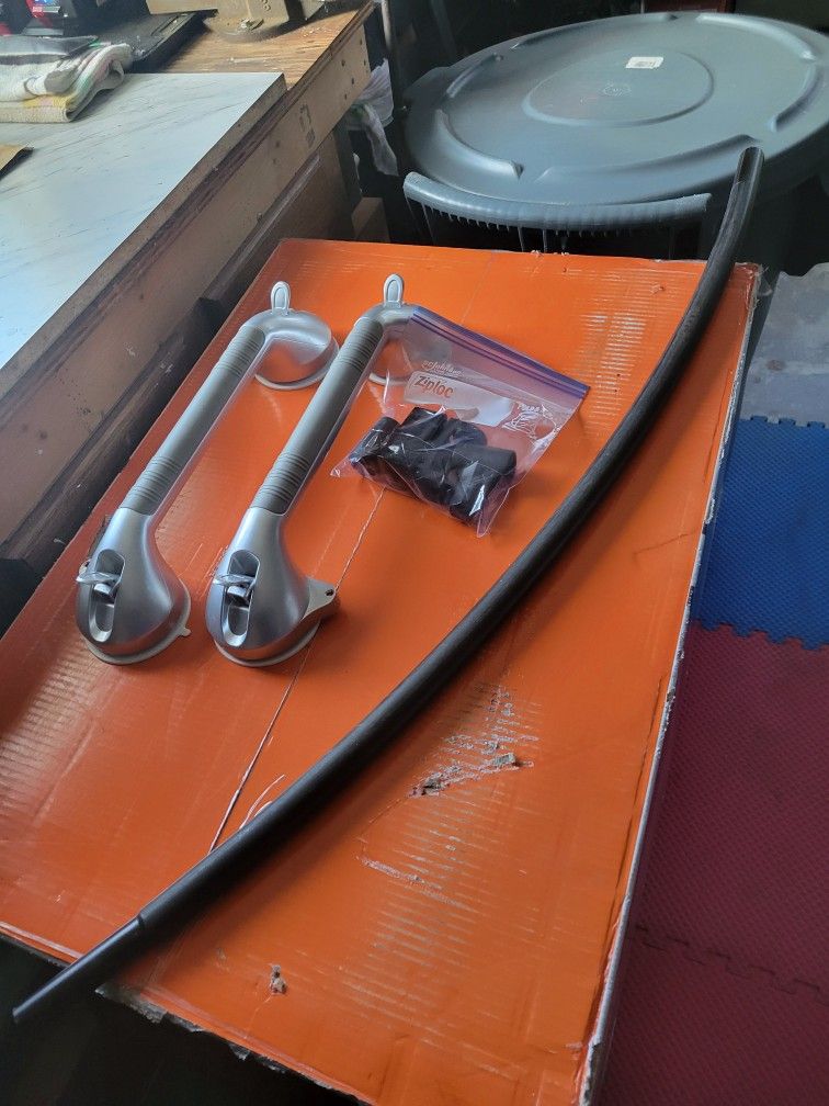 Curved Shower Rod And 2 Grab Bars