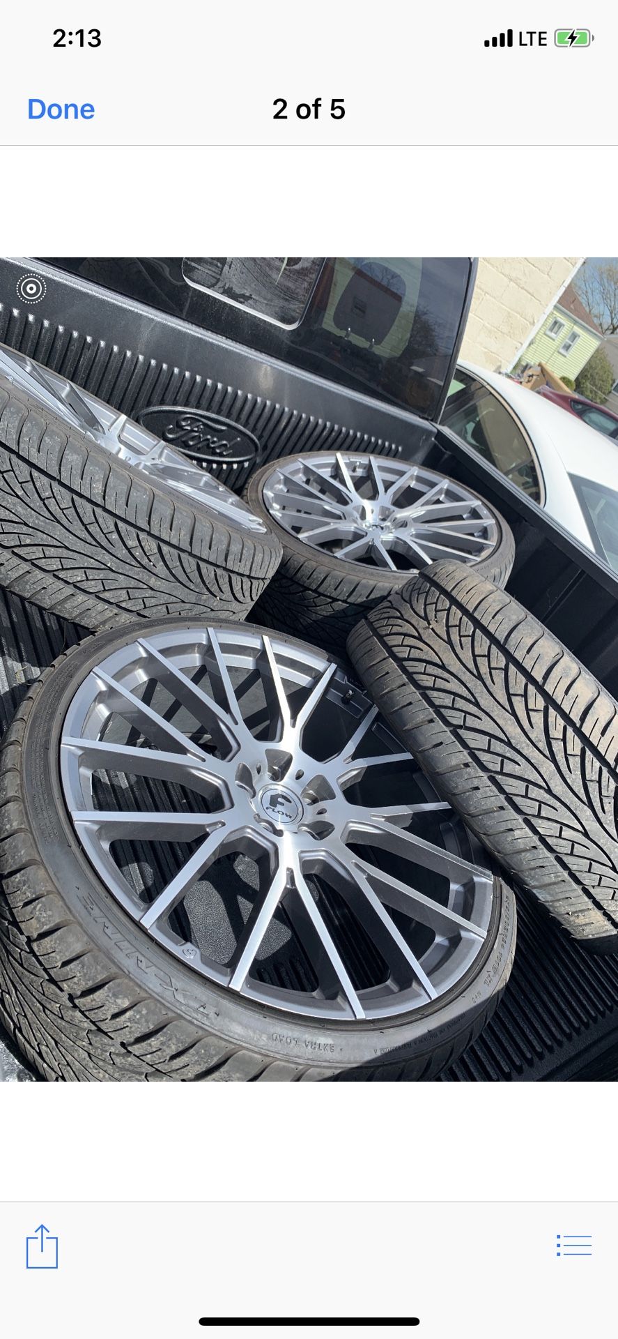 24” forgiato rims and tires with floating center caps