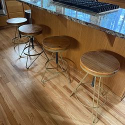 Oliveira Swivel Adjustable Height Counter Stool with Metal Frame