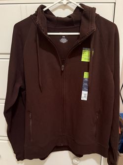 Tek Gear Womans Dark Brown Lightweight Hooded Sweatshirt Sz XXL NWT