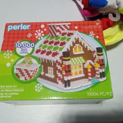 Brand New Perler Fused Bead Kit-3D Santa's Workshop Gingerbread
House 