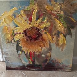 Sunflowers - Wrapped canvas Wall Art - Great Condition 