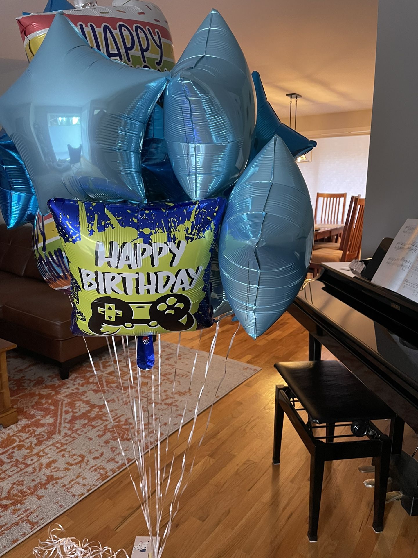 Inflated Foil Balloons: 15 Blue Birthday Theme