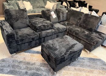 NEW SECTIONAL SOFA WITH OTTOMAN, INCLUDING FREE DELIVERY PAY UPON DELIVERY