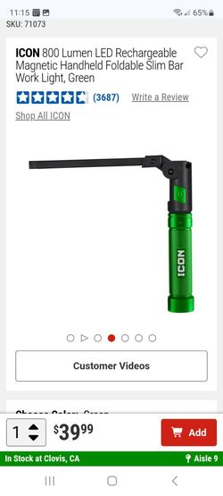 Brand New ICON magnetic flash Light 800 Lumens