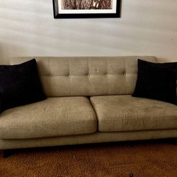 Modern Grey Couch and Blue Chair Set