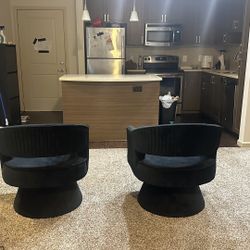 2 Swivel Chairs ( Black)