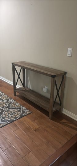 Farmhouse Console Table with Lower Shelf