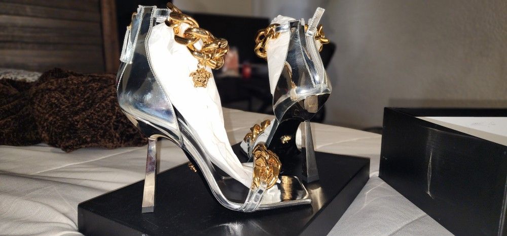 Versace Chain Link High Heels