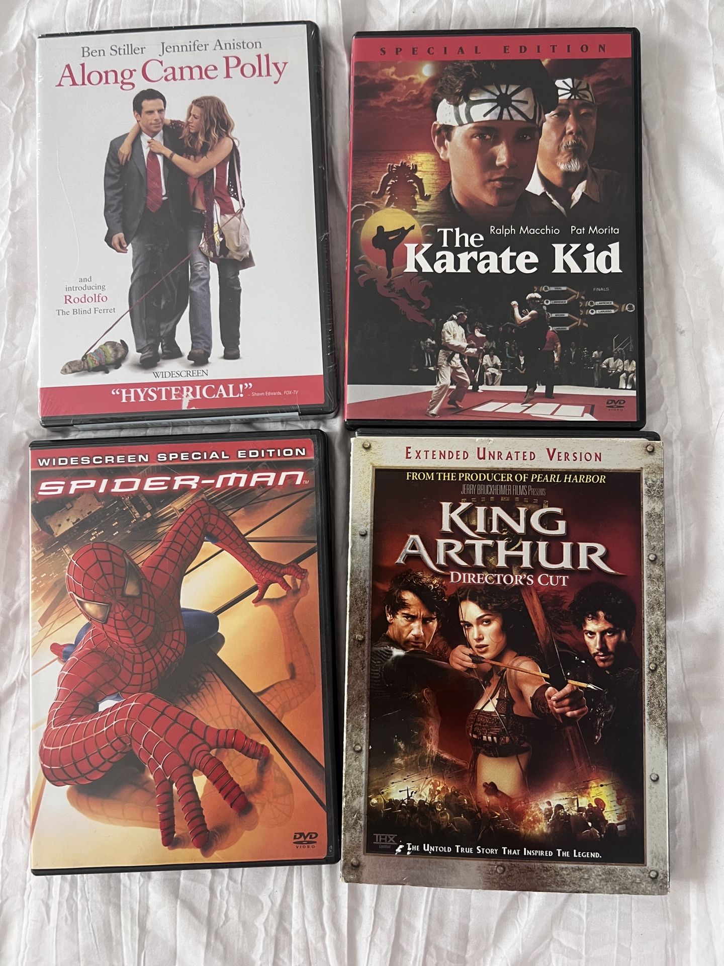 Along came polly, Spiderman, King Arthur, Karate Kid