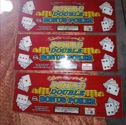 3 Double Double Bonus Poker glass panel