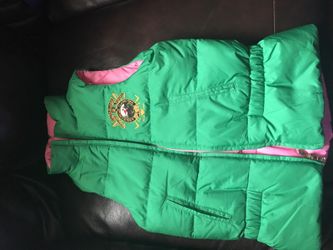 Green pink reversible polo vest